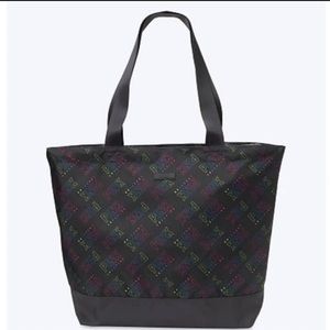 NWT VS PINK Black Rainbow Logo Tote